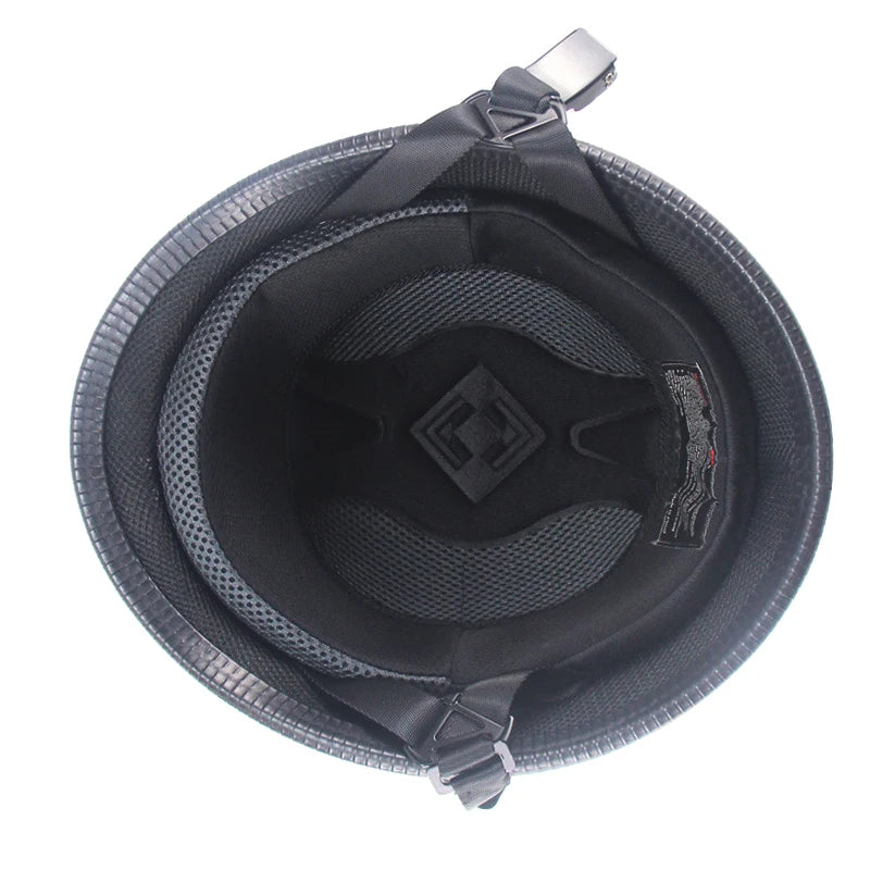 Casque Moto Vintage Demi-Jet Rétro Allemand - Homologué DOT M/L/XL/XXL