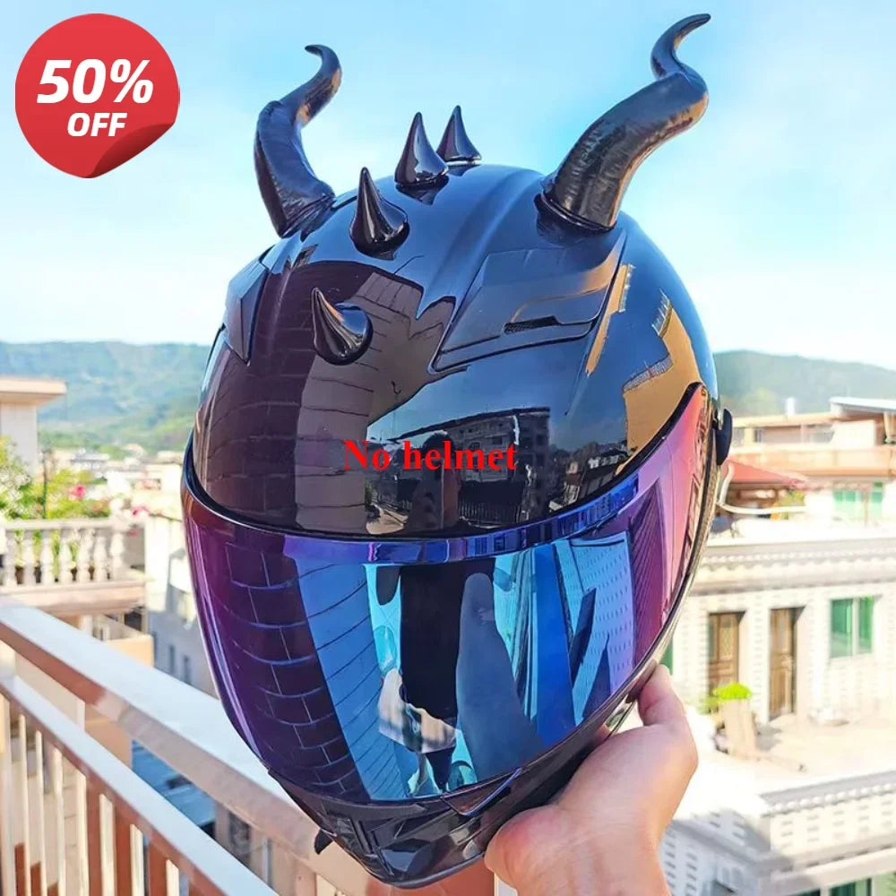 Cornes de Diable pour Casque de Moto - Accessoire Décoratif Personnalisé