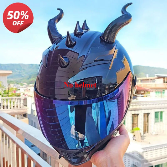 Cornes de Diable pour Casque de Moto - Accessoire Décoratif Personnalisé