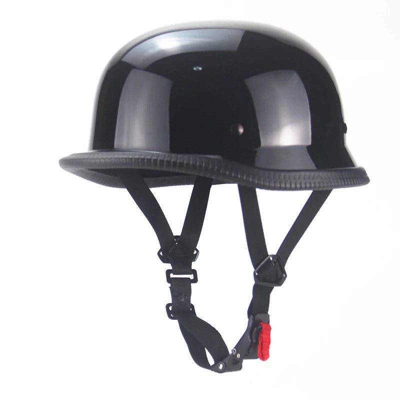 Casque Moto Vintage Demi-Jet Rétro Allemand - Homologué DOT M/L/XL/XXL