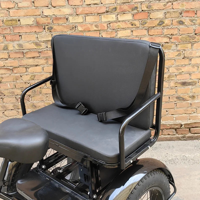 Tricycle Électrique 48V 500W avec Banc Arrière - Pneus Larges 3 Roues pour Adultes