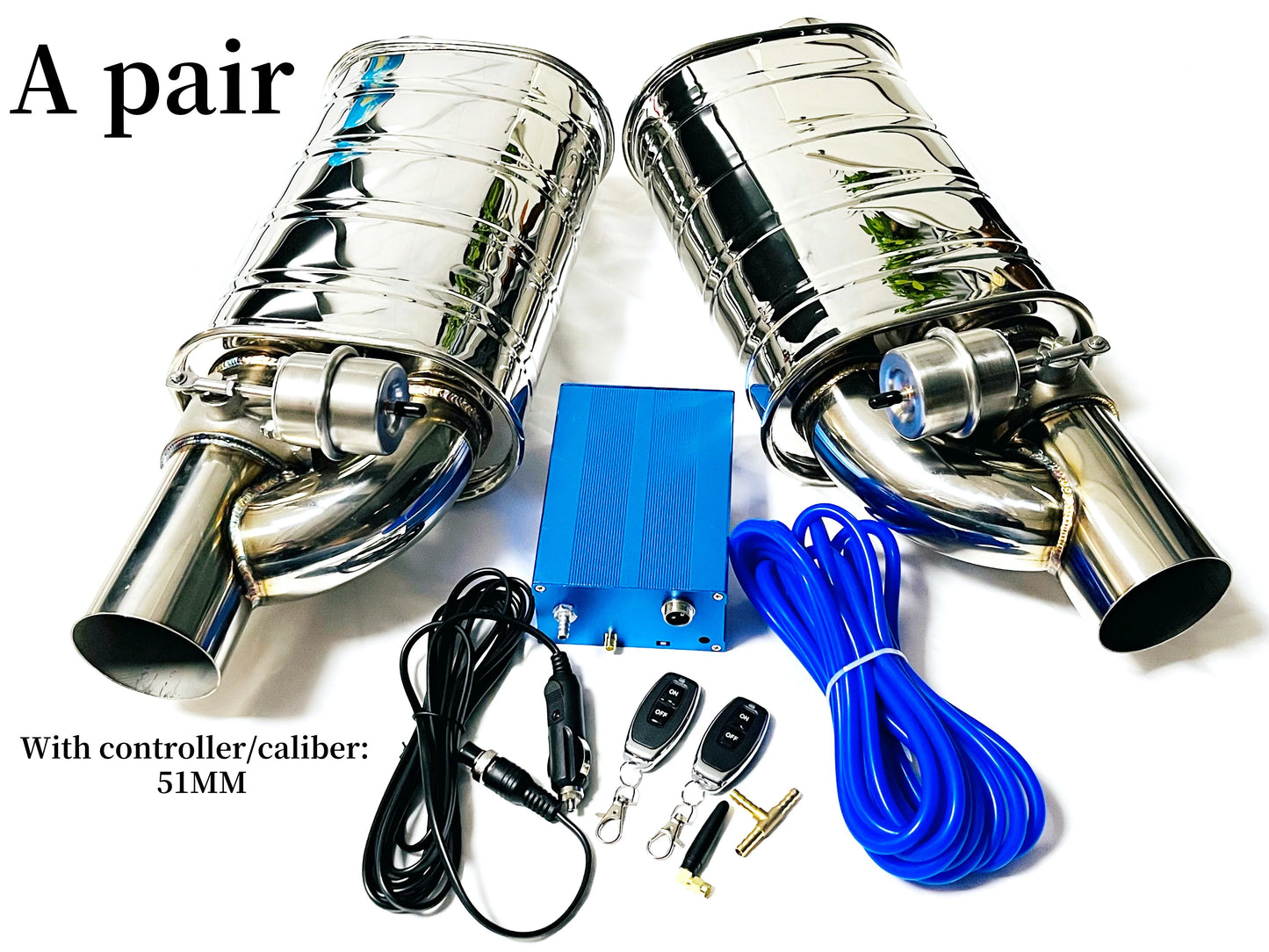 Système d’échappement GM à soupape sous vide – Double commande à distance 51/63/76 mm