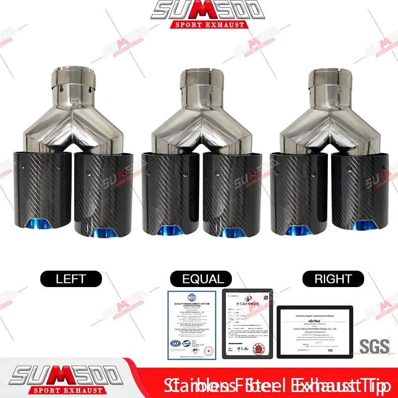 Embouts d'Échappement Double Fibre de Carbone SUMSOO - Universel M Performance