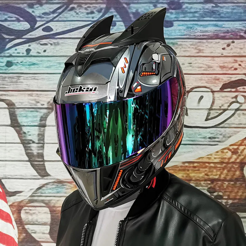 Casque Moto Intégral Jie Kai - Double Visière Toutes Saisons