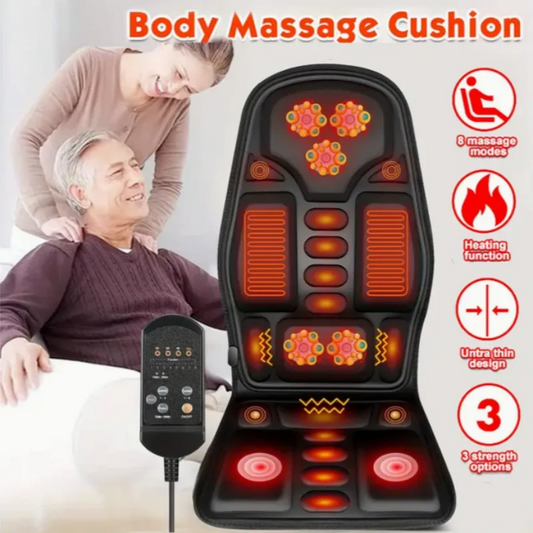 Coussin de Massage Électrique Chauffant - Masseur Cervical et Dorsal 8 Modes pour Siège Auto et Maison