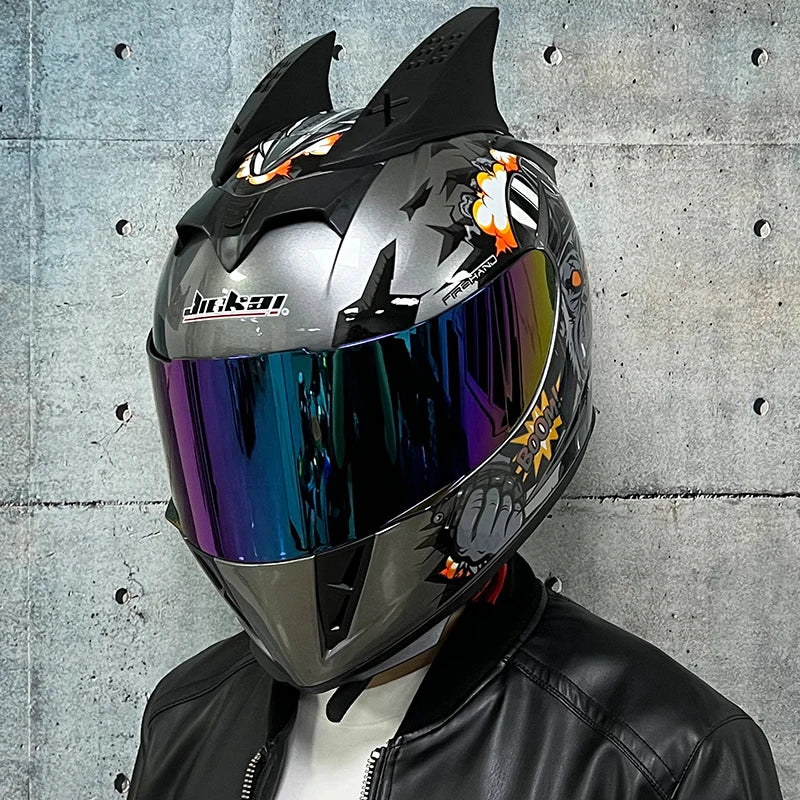 Casque Moto Intégral Jie Kai - Double Visière Toutes Saisons