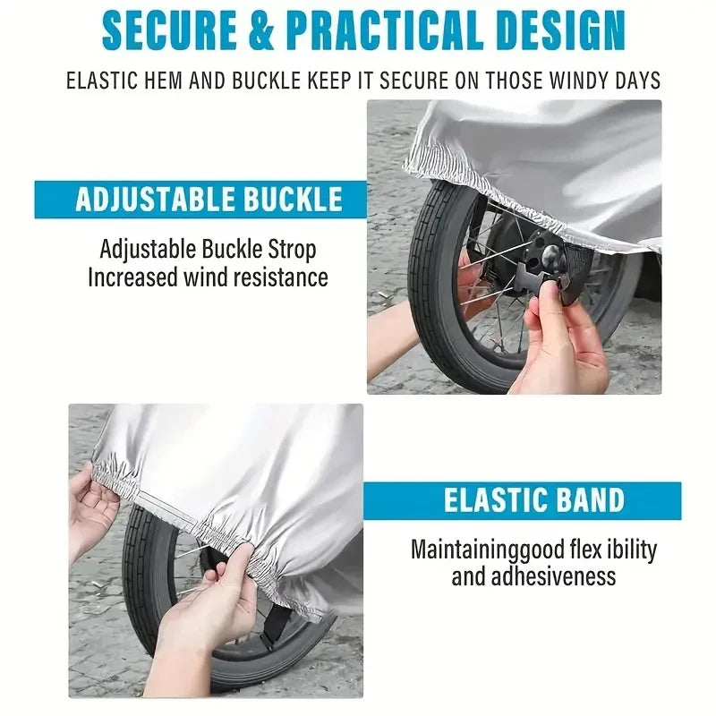 Housse Moto Imperméable Toutes Saisons - Protection UV Anti-Poussière