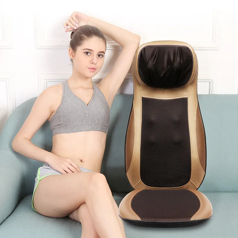 Coussin de Massage Électrique 3D Chauffant - Shiatsu Corps Complet pour Voiture et Maison