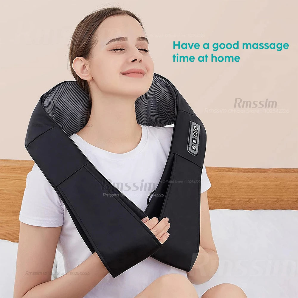 Masseur Cervical Shiatsu Chauffant - Coussin de Massage Électrique pour Nuque, Épaules et Dos
