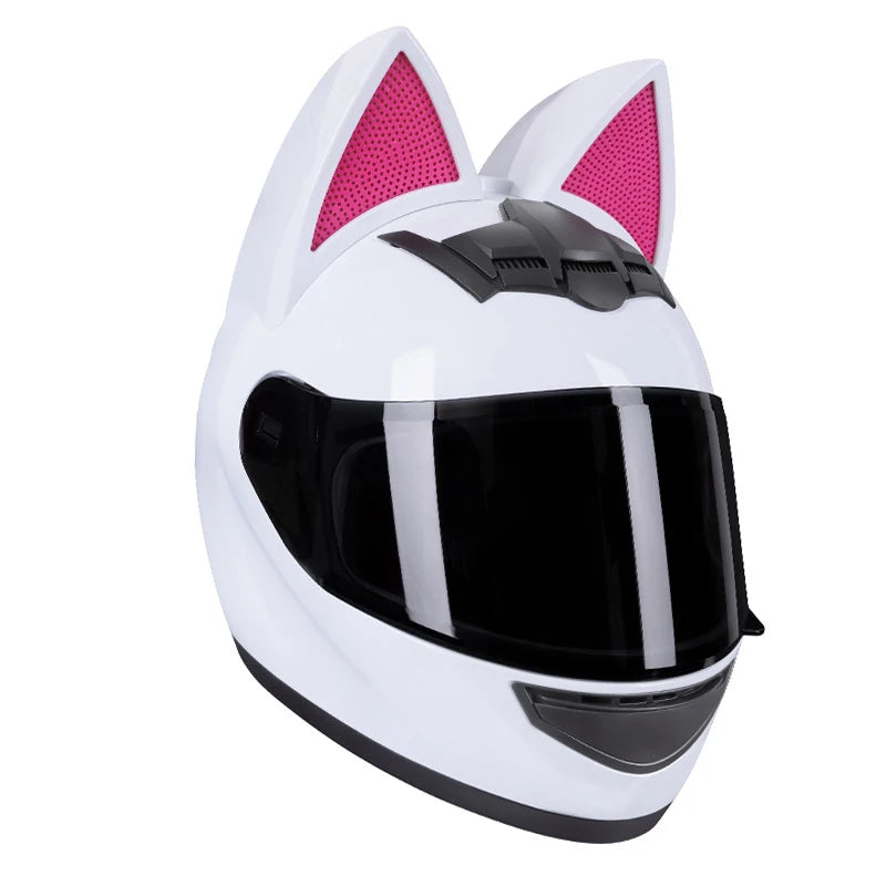 Casque Moto Intégral Oreilles de Chat - Certification DOT Femme Homme