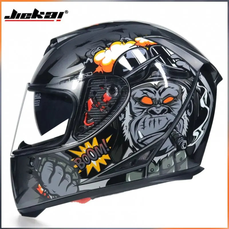 Casque Moto Intégral Jie Kai - Double Visière Toutes Saisons