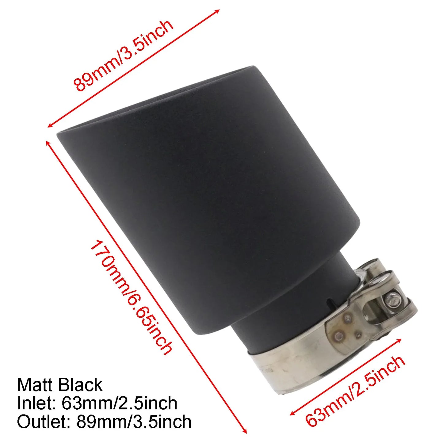 Embout d'Échappement Universel Inox 63mm 76mm - Silencieux Réducteur de Bruit