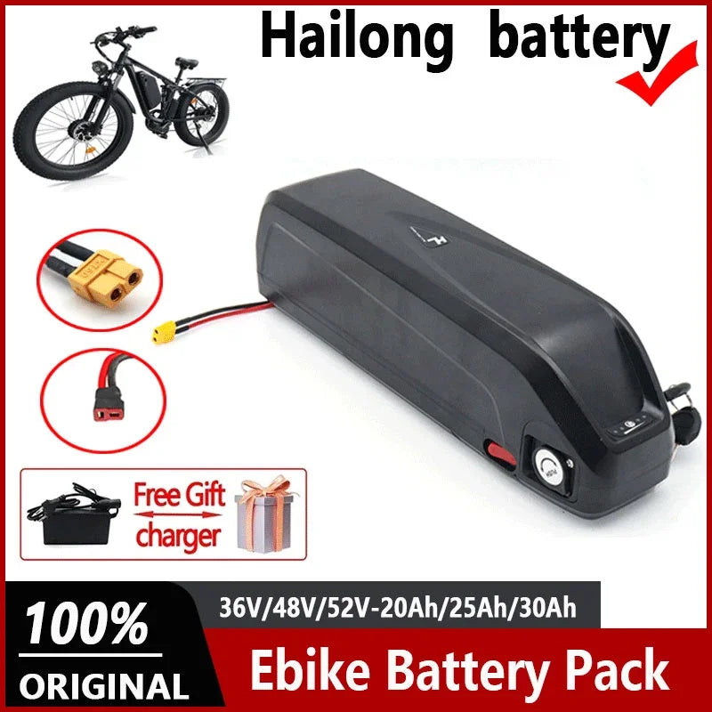 Batterie Hailong EBike 36V/48V/52V 20Ah-30Ah - Pack Lithium 18650 pour Bafang 500W-1000W