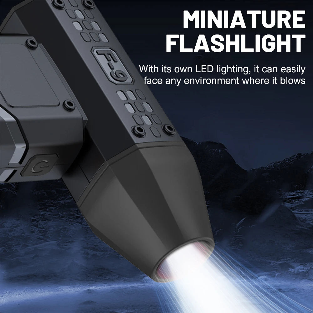Souffleur d'Air Sans Fil 130000 RPM - Portable et Puissant avec Batterie LED