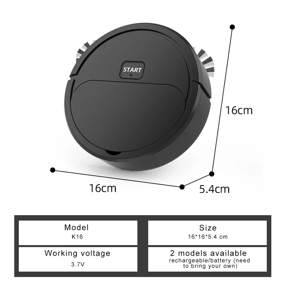 Robot Aspirateur Portable 3-en-1 - Mini Nettoyeur Rechargeable USB pour Sol