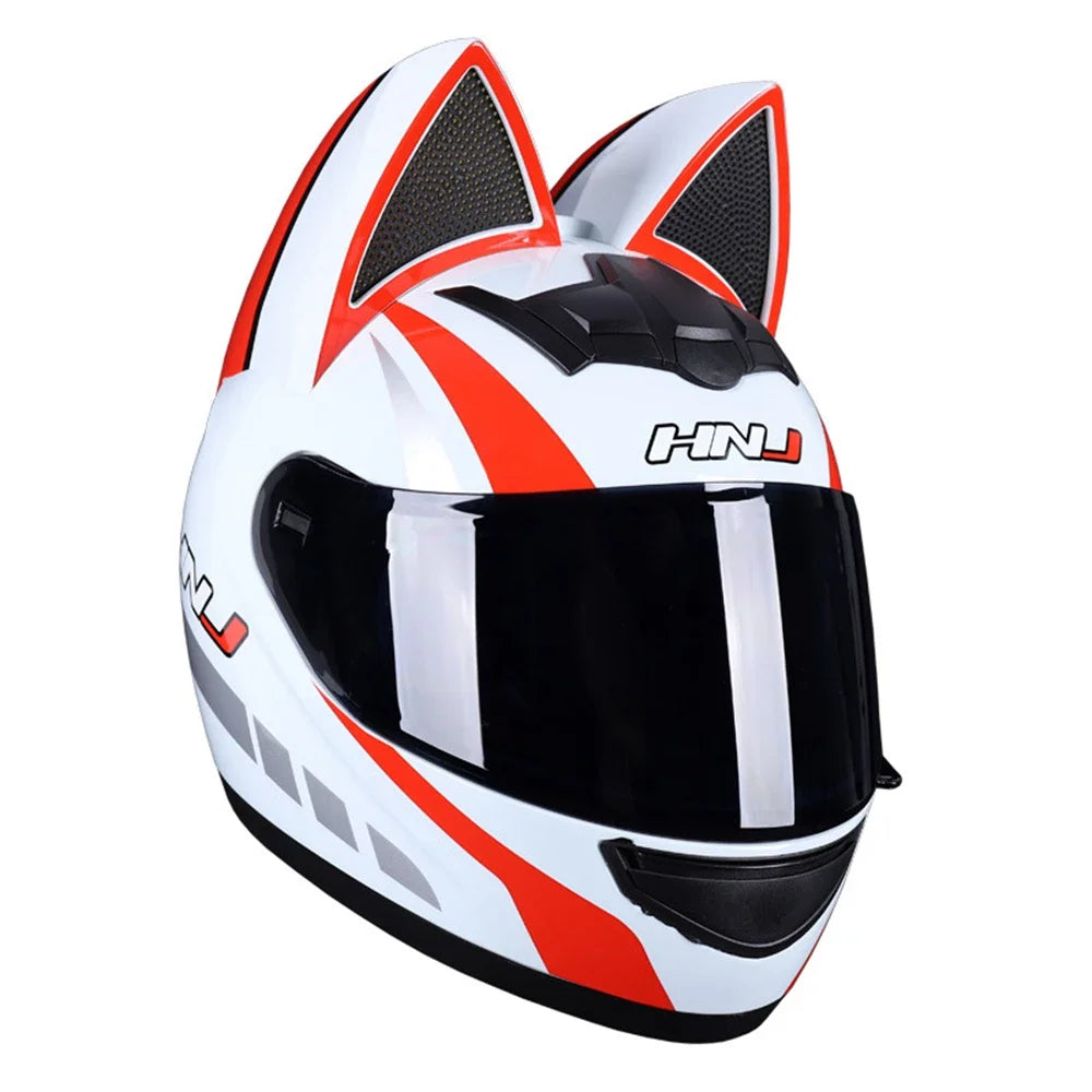 Casque Moto Intégral Oreilles de Chat - Certification DOT Femme Homme